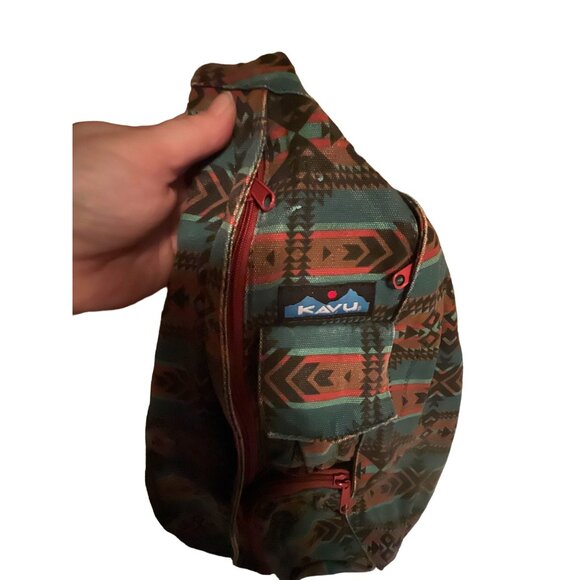 Kavu Sling Backpack Aztec Blue and Brown Pattern - Picture 2 of 4